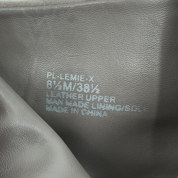 BCBGeneration Suede Zip Ankle Bootie Heels Cut Out Buckle Strap Taupe Warm Grey - Picture 15 of 16